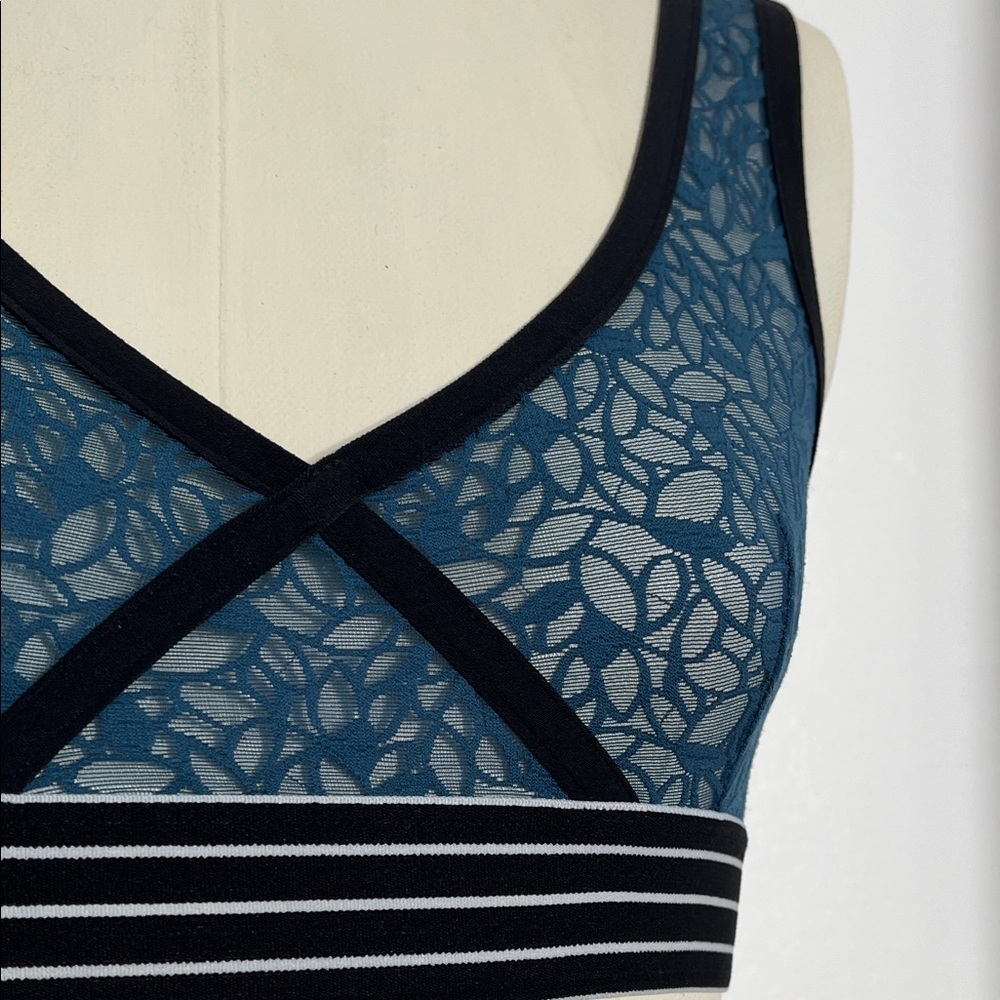 Halogen Lace Bralette with Striped Band - Picture 2 of 10